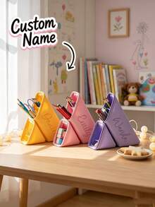 Personalized Pencil Case, Customized Name Stationery Bag, Customized Name Pencil Bag, Washable Upright Silicone Pencil Bag, Jelly Pencil Bag, Silicone Zipper Bag, Back To School Gift - Multicolor - View 9