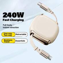 OIITH 240W(MAX) USB C 快充線，磁吸可伸縮 USB-C 充電線，磁吸配件自由伸縮雙 C-Type 線，可延伸 Lightning 充電線，多功能 USB C 線，相容 iPhone 17/16/15/1/13 Pro Max Pro，相容 、平板電腦，PD 快充 - 彩色 - 查看 6