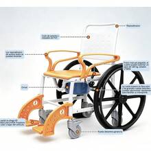 Silla De Ruedas 4 En 1 Para Multifuncional Con Freno De Mano - Naranja - Ver 3