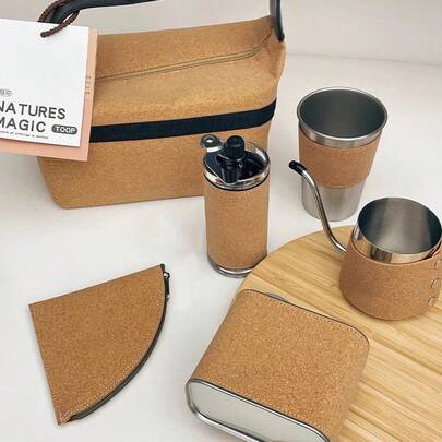 Coffee Kit, 6-Piece Travel Coffee Set Outdoor & Camping, Mid-Autumn Festival Box With Kettle, Mug, Wear