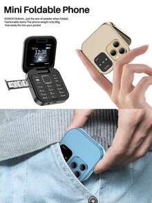 SERVO I16 Pro Mini Ponsel Lipat 2G GSM Dual SIM Panggilan Cepat Pemutar Video Jack Earphone 3.5mm FM Ponsel Lipat - Hitam - View 4