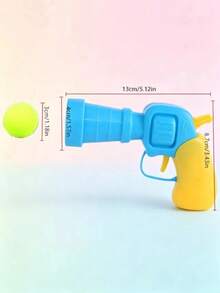 Fun DIY Plush Cat & Dog Teaser Toy, Interactive Launching Training Toy Gun Set, Indoor Exercise Boredom Relief Interactive Fun, Strengthen Bond, Silent High-Elastic Plush Ball, Launching Gun (Toy Gun Color Random) - Multicolor - View 2