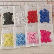 MIBORIL 50pcs/10mm Multi-Color Thin Edge Round Resin Black & White Doll Clothing Buttons Sewing Buttons 4-Hole Hand-Sewn Buttons - Multicolor - View 1