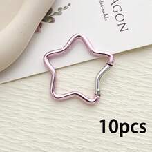 5pcs/10pcs Multicolor Star-Shaped Clasp Keychain Fastener, Clothing & Bag Decorative Buckle, Car Key Pendant, Holiday Birthday Decoration - Multicolor - View 11