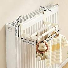Thickened Metal Double-Bar Radiator Drying Rack, No Drilling Required, Metal Material, Space-Saving, Laundry Drying And Heating, Wall-Mounted Radiator Drying Rack, Suitable For Clothes, Towels, Shoes Quick Heating, Fits Most Radiators - Multicolor - View 6