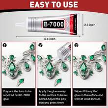 2 PCS 110ml B7000 Glue Clear With Precision Tip, Bedazzling Glue, Rhinestone Glues, Craft Glues, Jewelry Making, DIY,Shoes - 2 pcs 110ml - 查看 2
