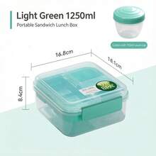 1PC 1250ml Or 1650ml Optional, Dopamine Color Lunch Box, Large Capacity Bento Box, Made Of Material, To Use, Suitable For Students, Office Commuting, Outdoor Picnic, Travel And More. - Multicolor - View 11