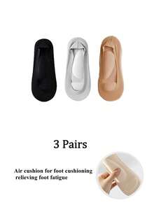 1/3雙商務女款高跟鞋襪 透氣隱形女款船襪 防滑大尺碼襪 - 彩色 - 查看 66