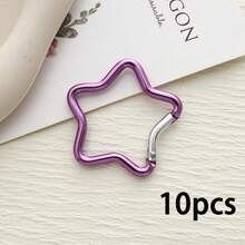 5pcs/10pcs Multicolor Star-Shaped Clasp Keychain Fastener, Clothing & Bag Decorative Buckle, Car Key Pendant, Holiday Birthday Decoration - Multicolor - View 25