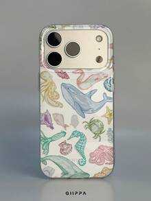 GIIPPA 1pc Diverse Ocean Pattern Design Phone 17 Pro Max Phone Case, Compatible With Phone 16 Pro Max, 15 Pro Max, 14 Pro Max, Korean-Style High-End Fashionable And Interesting Phone Case, Compatible With 11/12/13/14/15/16 Pro Max Plus, Elegant Design Suitable For Men And Women, Perfect Gift For Girlfriend On Christmas, Valentine's Day, Easter, Wedding Season And Birthday! - Multicolor 1 - View 1