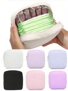 Portable Storage Bag, Multi-Functional Storage Bag, Cosmetics And Lipstick Bag, Women's Bodysuit, Bodysuit Storage Bag, Large Capacity Sanitary Pads, Cosmetics Storage, Essential For Holiday Travel - Multicolor - View 1