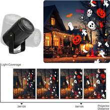 1pc USB Powered Halloween Projection Light, Can Project Dynamic Pumpkin, Spider, Bat And Haunted House Patterns - Black Indoor Night Light, No Battery Required, Holiday Theme Lighting, High Quality Projection Decorative Spotlight, Suitable For Party Decoration And Event Planning - Black - View 11