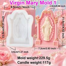 Zhonghui Mold 3D Religious Shrine Silicone Mold, Virgin Mary Chapel Candle Mold For DIY Scented Candles, Resin, Soap, Plaster, Prayer Gift And Home Decor Crafts - Virgin Mary - View 12