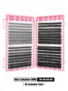 Asiteo 640片 D捲度 20D/40D/60D/80D 蓬鬆 9-16mm 混裝假睫毛組，含睫毛膠、卸妝液、鑷子與睫毛刷，柔軟簇狀睫毛打造自然豐盈妝感 - 彩色 - 查看 11