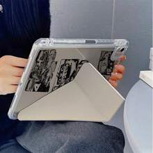 1 pieza Funda protectora para tableta con estampado de carreras vintage, soporte magnético plegable 3+Y de varios ángulos, ranura para lápiz y función de suspensión/activación automática, compatible con iPad PRO/AIR, Pad 5/6/21, Pad, MatePad, Honor Pad - Multicolor - Ver 5