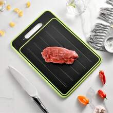 Double Sided Thawing Multi-Purpose PP Plastic Stainless Steel Cutting Board With Knife Sharpener, Cutting Board For Household Kitchen, Anti Mold And Antibacterial Cutting Board - Black - View 2