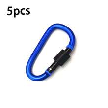 5pcs/10pcs D-Shaped Aluminum Alloy Locking Carabiner Key Chain Backpack Clip Water Bottle Hook - Multicolor - View 12