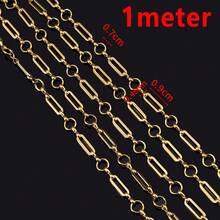 1m Fashion Stainless Steel Hollow Rectangular & Round Spacer Design Jewelry Chain, Suitable For Handmade DIY Necklace, Bracelet And Jewelry Accessories - Stainless Steel Chain - View 11