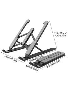 1pc Portable Laptop Desktop Stand, Adjustable Laptop Riser ABS+Silicone Material, Foldable Portable Laptop Stand, Ventilated Heat Dissipation Laptop Stand, Suitable For 10-15.6 Inch Laptops - View 5