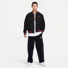 Nike CNY 男款 Logo 休閒百搭時尚長袖夾克 黑/灰 - 黑色 - 查看 4