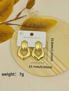 Boucles d'oreilles vintage dorées pour femmes, boucles d'oreilles pendantes longues en forme de goutte d'eau en acier inoxydable, bijoux de plage imperméables pour vacances d'été, bijoux de vacances pour femmes - Doré - Voir 22