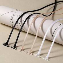 1/3pairs Adjustable Thin Bra Shoulder Straps Replacement, 0.5cm Spaghetti Elastic Bra Strap, Multi-Way Halter / Cross Back / Regular Wear, Non-Slip Bra Strap Extender For Tube Top Camisole, 3 Colors Black/Nude/White - Multicolor - View 13