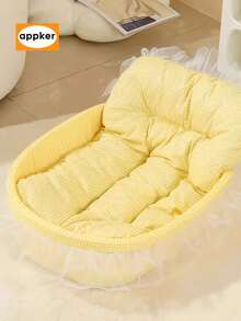 Small Pet Bed, Oval Cute Pet Bed, Soft Pet Bed, Durable Warm Pet Sofa, Suitable For Cats And Small Dogs Under 6kg, Lace Design, Fluffy Comfortable Shape, Washable And Easy To Clean, Suitable For Indoor Use, Pet Nest, Give Your Furry Friend Warmth And Security - Multicolor - View 12