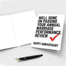 Anniversary Greeting Card – Humorous "Annual Marriage Performance Review" – Versatile Card Expressing Love And Care For Spouses, Partners, Or Friends – High-Quality Anniversary Card Suitable For Anyone - A - View 2