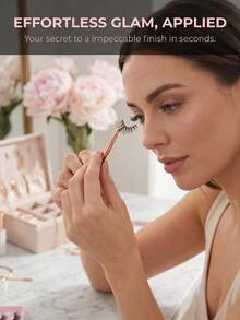 5 Pares de Cílios Postiços Meia-Faixa Olho de Gato, Banda Transparente, Leve, Macio, 5D, Fofo, Reutilizável, Efeito de Olhos Grandes Encantadores para Casamento, Viagem, Feriado, Cílios em Faixa, Extensão de Cílios para Mulheres - Multicolorido - Visão 5