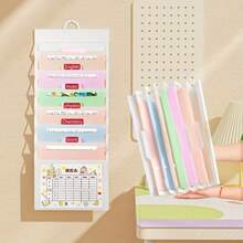 Home Office & Study Storage Organizer, Gradient Color Hanging Expandable File Folder With 6 Compartments, A4 Size, Multi-Color Pockets, Suitable For Organizing School And Office Supplies, Graduation & Back To School Season - Sets - View 3