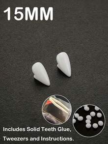 1/4 Pairs Of Halloween Vampire Zombie Dentures (Includes Solid Teeth Glue), Spoof Denture Toys, Party Dentures, Fang Makeup, Dance Party Denture Accessories Makeup Props, Role Playing Party Vampire Braces, Giving Gifts To Others Halloween Gifts - A - View 17