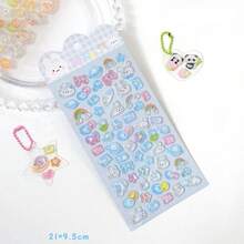 Q-LiA Macaron Color Transparent Jelly Mini Animal Icon Stickers (Panda, Rabbit And Cloud Patterns) – 1 Sheet. 3D Raised Jelly Embossed Stickers (Suitable For Sticker Books; Crystal Epoxy Bubble Style). Waterproof, Residue-Free And Repositionable. - Multicolor - View 9