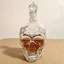 Skull Vodka Bottle, Brandy Bottle Suitable For Halloween Or As Living Room Decor - Clear - View 4
