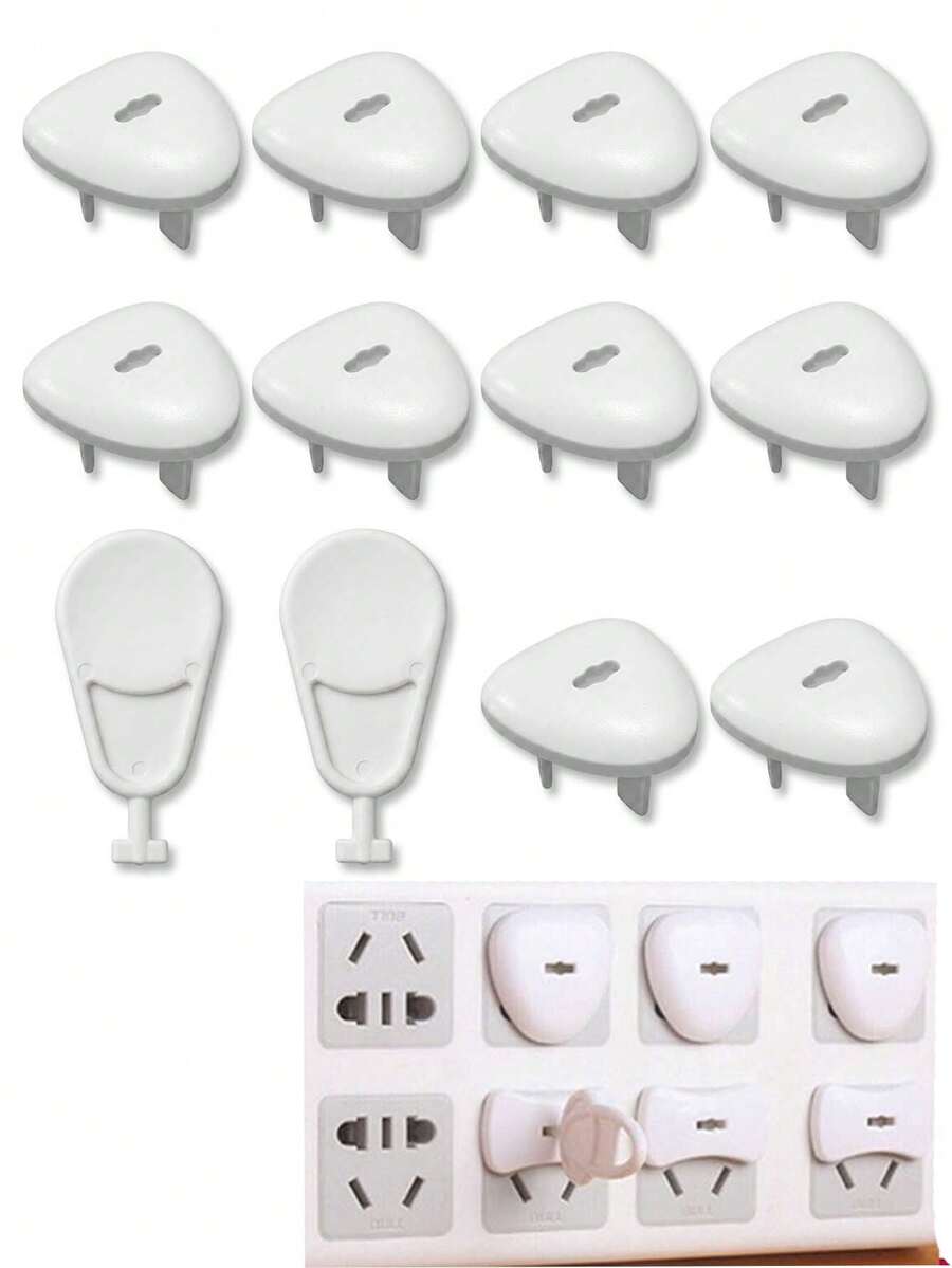 12個電源插座蓋－白色插頭保護蓋、安全蓋、防電擊護蓋、保護罩與家用電源遮蔽蓋 - 彩色 - 查看 1