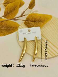 Boucles d'oreilles vintage dorées pour femmes, boucles d'oreilles pendantes longues en forme de goutte d'eau en acier inoxydable, bijoux de plage imperméables pour vacances d'été, bijoux de vacances pour femmes - Doré - Voir 25