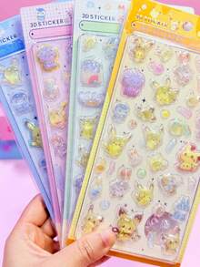 One Random 3D Sticker, Perfect For Kids' Crafts And Cartoon Decoration. Ideal For Daily Use On Tablets, Phone Cases, Scrapbooks, Diaries, Cell Phones, Laptops, Suitcases, Cups, Skateboards, Notebooks, Guitars, And More. Great For Kids' Birthday Gifts, School Reopening, Travel Supplies, And Teen Room Decoration. - Multicolor - View 1