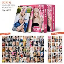 92pcs K-POP JEN NIE/RO SE Peripherals Including Photo Cards And Mini Decorative Stickers, Boxed Holographic Photocards, Perfect For Stunning Photoshoots. Various Unique Designs In One Box, Suitable For Photocard Binder Collection. - Multicolor - View 7
