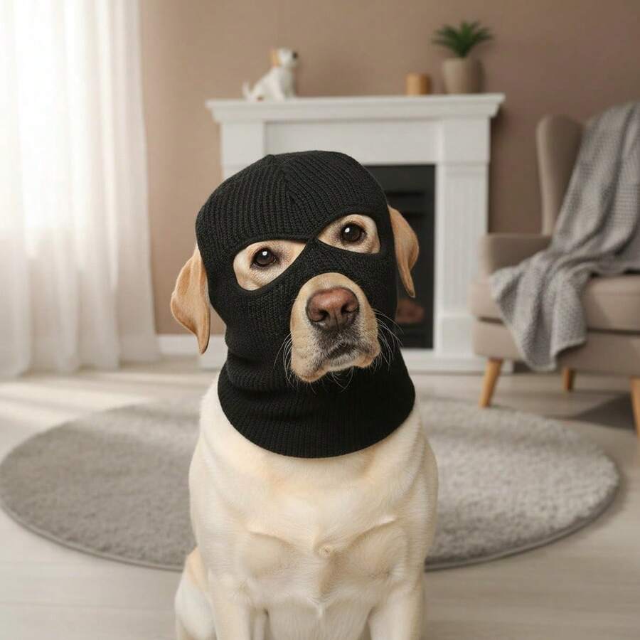 1件裝狗狗萬聖節聖誕造型服,狗狗耳罩,防噪針織保暖耳帽,狗狗強盜小偷面具趣味寵物角色扮演,適合中大型犬(黑色面具),四季可用,彈性材質趣味道具,萬聖節裝飾,聖誕節禮物,派對用品,小狗禮物 - 節日裝扮 - 查看 1