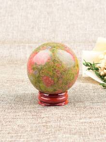 1pc Natural Green Fluorite Crystal Ball Polished Mineral Specimen Craft Round Ball With Base Home Decor Meditation Healing Energy Stone - Green Stone Sphere - View 10