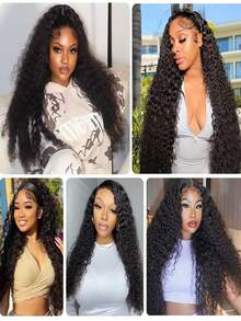 Deep Wave Bundles Human Hair 30 Inch Hair Bundles Brazilian Virgin Hair Deep Curly Human Hair Bundles Extensions Quick Weave Human Hair Natural Black Color - SNatural - View 6