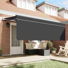 vidaXL Store banne rétractable anthracite, 350 x 200 cm. Pour plus de détails, veuillez consulter la suite. Ce produit convient aux balcons, jardins, abords de piscine et peut également servir d'élément décoratif pour votre maison. - Multicolore - Voir 2