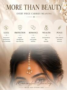 outingfit 1pc Vintage Bridal Forehead Chain Pearl Hair Chain Wedding Jewelry - Gold - View 6