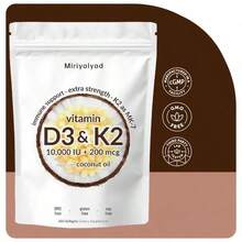Miriyalyad Vitamin D3 & K2 Supplement - 300 Softgels, 10000 D3 + 200 Mcg -7, With Coconut Oil, Third-Party Tested, Supports Immune Health & Wellness - 1PCS - 查看 2