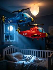 3pcs Red & Blue Helicopter Foil Balloons, Suitable For Boys Birthday, Aviation Theme Party, Military Theme Party, 1st Birthday And Birthday Surprise - Red and Blue Helicopters - View 4