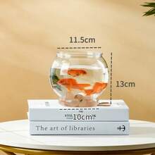 1件透明壓克力魚缸，桌面微景觀裝飾，適用於客廳、居家鬥魚缸 - 無色 - 查看 5
