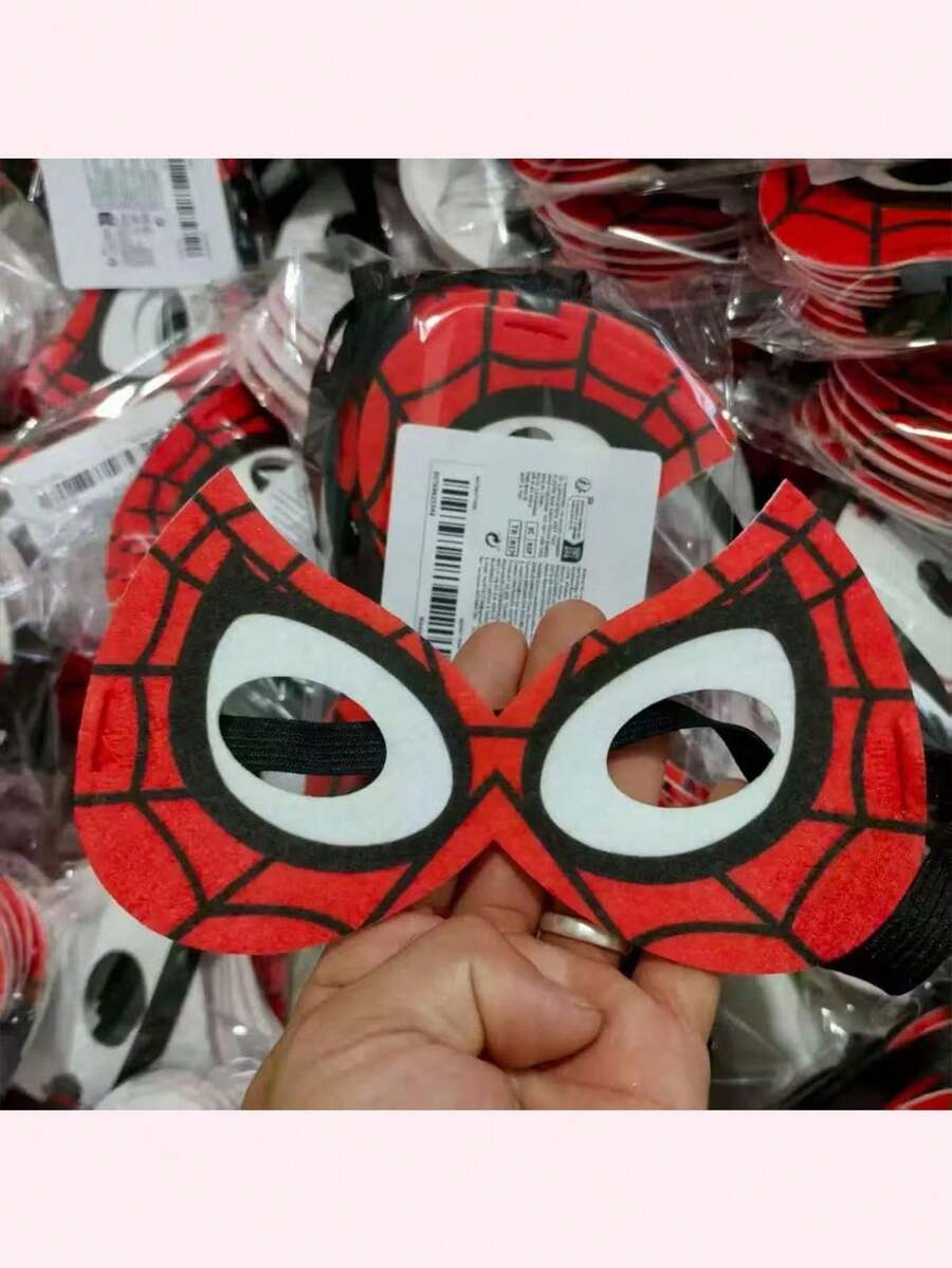 5pcs, Marvel Spider-Man Felt Mask, Elastic Band Eye Mask, Halloween Costume Accessory, Birthday Party Small Gift, Carnival Outfit Photo Prop, Marvel Role Play Gift - Multicolor - View 1
