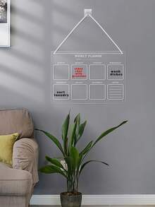 Pizarra de planificación diaria/mensual para pared sin taladro, acrílico transparente borrable, juego completo, 4 estilos: lista de verificación mensual con columna de recetas, planificador semanal estándar con área de notas, planificador semanal artístico minimalista, pizarra de notas sin cuadrícula en blanco (incluye 6 marcadores de pizarra blanca de colores), planificación de tareas diarias/mensuales para el hogar - Multicolor - Ver 9