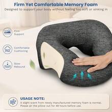 Prone Sleeping Pillow And Chest Pad Set, Ergonomic Massage Face Pillow, Breathable Memory Foam Massage Pad Set, Suitable For SPA, Home And Prone Sleepers, Prone Massage Pillow With Non-Slip Bottom - Dark Grey - View 6