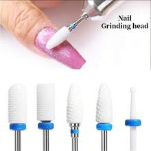 DeDryDS 5pcs Electric Nail File Drill Bits, Professional Manicure & Pedicure Acrylic Gel Nail Removal Sanding Grinding Heads Nail Art Tools, Portable Storage Box For Home & Salon - Multicolor - View 1