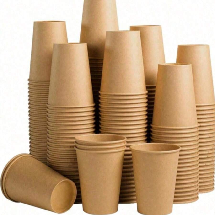 5/10/25/50 Stück elegante hochwertige Pappbecher in Naturfarbe, Getränkebecher, Kaffeebecher, Saftbecher, Teetassen, 9oz Fassungsvermögen Einweg-Pappbecher, perfekt für Hochzeiten, Familienfeiern, Geburtstagsfeiern, Weihnachten, Einweihungsgeschenke, Picknicks, Grillfeste, Restaurants und andere Outdoor-Aktivitäten. - Verschiedenfarbig - Übersicht 1